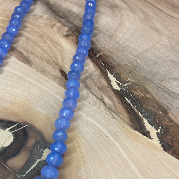 Silk Knotted Chalcedony Necklace Sterling Silver Clamshell Charms Beach Ocean - Picture 10 of 11